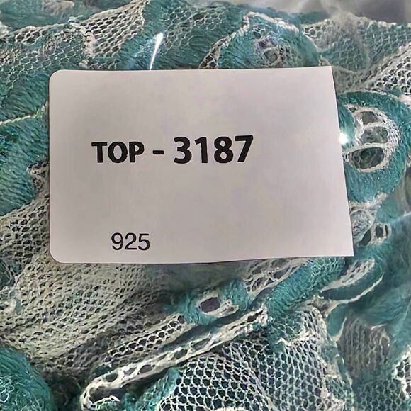 Willow Root Green Lace Sleeveless Peplum Top Women’s L - Picture 7 of 7